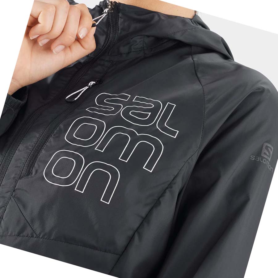 Salomon BONATTI CROSS WIND WINDBREAKERS Kabát Női Fekete | HU 3160DFM